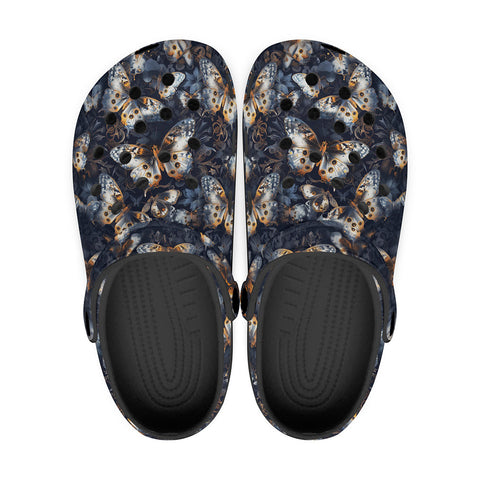 Classic Clogs Butterflies Dark Navy and Light Bronze