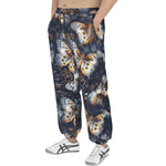 Men's Sweatpants Butterflies Dark Navy and Light Bronze