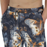 Men's Sweatpants Butterflies Dark Navy and Light Bronze