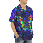 Hawaiian Shirt Neon Butterfly and Skulls