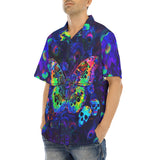 Hawaiian Shirt Neon Butterfly and Skulls