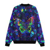 Bomber Jacket Neon Butterfly and Skulls