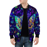 Bomber Jacket Neon Butterfly and Skulls