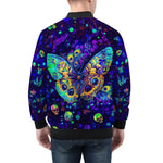 Bomber Jacket Neon Butterfly and Skulls