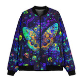 Bomber Jacket Neon Butterfly and Skulls