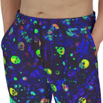 Men's Sweatpants Neon Butterfly and Skulls