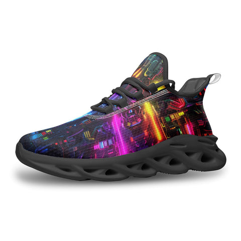 Sports Mesh Sneakers Neon Light Digital Art