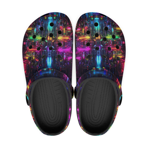 Classic Clogs Neon Light Digital Art