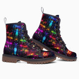 Leather Boots Neon Light Digital Art