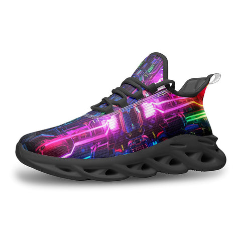 Sports Mesh Sneakers Neon Light Digital Art