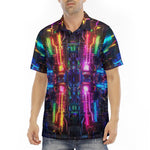 Men's Polo Shirt Neon Light Digital Art