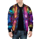 Bomber Jacket Neon Light Digital Art