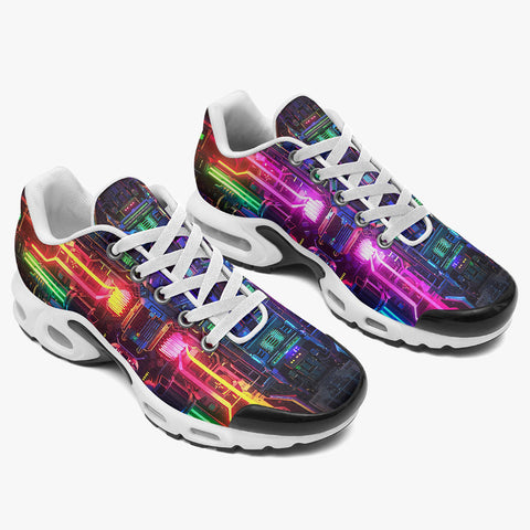 Air Cushion Sneakers Neon Light Digital Art