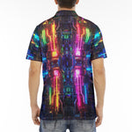 Men's Polo Shirt Neon Light Digital Art