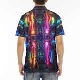 Men's Polo Shirt Neon Light Digital Art