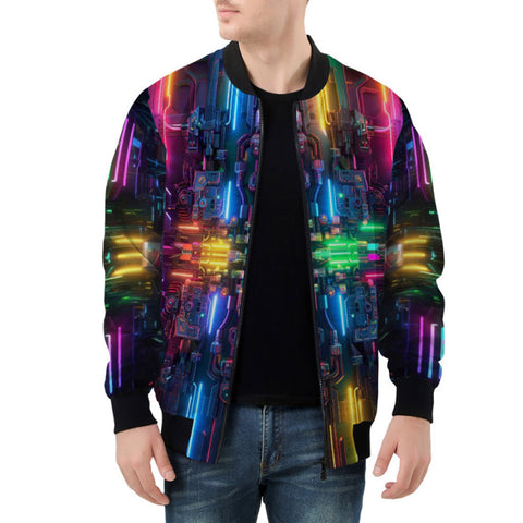 Bomber Jacket Neon Light Digital Art