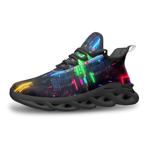 Sports Mesh Sneakers Neon Light Digital Art