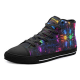 High-Top Canvas Shoes Neon Light Digital Art