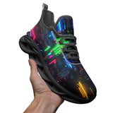 Sports Mesh Sneakers Neon Light Digital Art