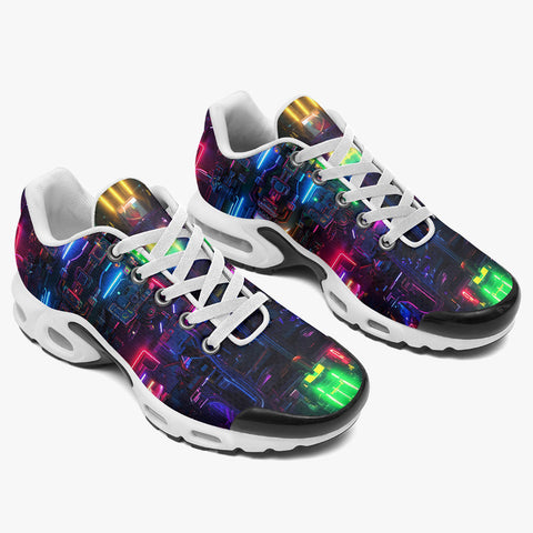 Air Cushion Sneakers Neon Light Digital Art