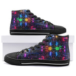 High-Top Canvas Shoes Neon Light Digital Art