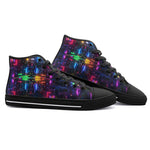 High-Top Canvas Shoes Neon Light Digital Art