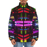 Down-Padded Puffer Jacket Neon Light Digital Art