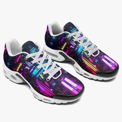 Air Cushion Sneakers Neon Light Digital Art