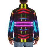 Down-Padded Puffer Jacket Neon Light Digital Art