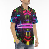 Men's Polo Shirt Neon Light Digital Art