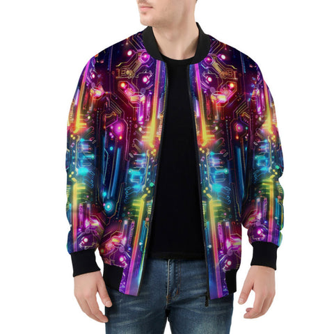 Bomber Jacket Neon Light Digital Art