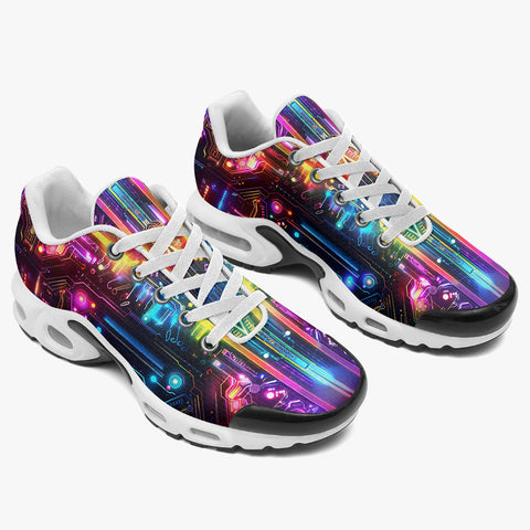 Air Cushion Sneakers Neon Light Digital Art