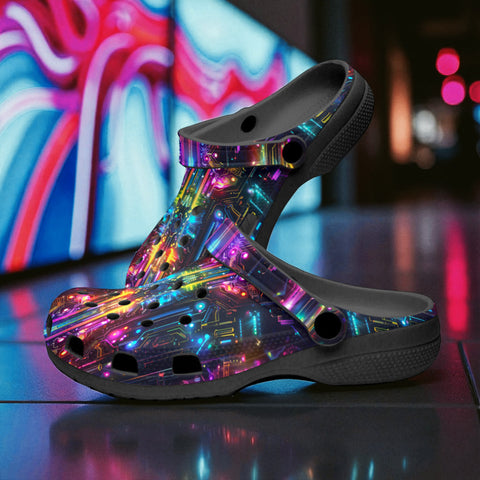 Classic Clogs Neon Light Digital Art
