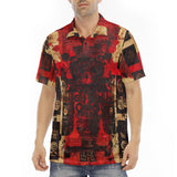 Men's Polo Shirt Ancient Mayan Artwork