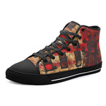 High-Top Canvas Shoes Ancient Mayan Artwork