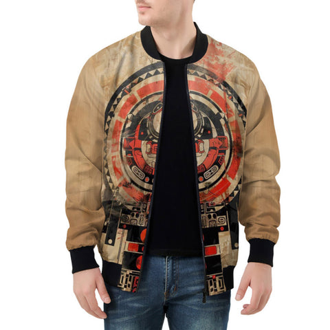 Bomber Jacket Ancient Aztec Artwork