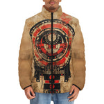 Down-Padded Puffer Jacket Ancient Aztec Artwork