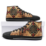 High-Top Canvas Shoes Ancient Mayan Artwork