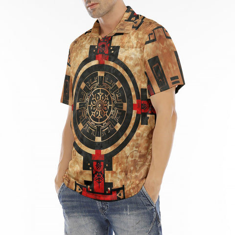 Men's Polo Shirt Ancient Mayan Artwork