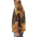 Down-Padded Puffer Jacket Ancient Mayan Artwork