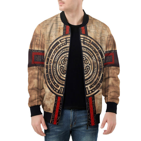 Bomber Jacket Ancient Aztec Artwork