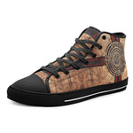 High-Top Canvas Shoes Ancient Aztec Artwork