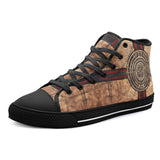 High-Top Canvas Shoes Ancient Aztec Artwork