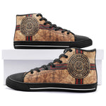 High-Top Canvas Shoes Ancient Aztec Artwork
