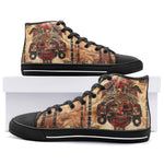 High-Top Canvas Shoes Ancient Mayan Artwork