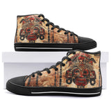 High-Top Canvas Shoes Ancient Mayan Artwork