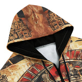 Men's Zip Up Hoodie Ancient Mayan Artwork