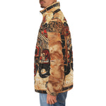 Down-Padded Puffer Jacket Ancient Mayan Artwork