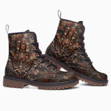 Leather Boots Hamsa Hand Ornamental Jewels