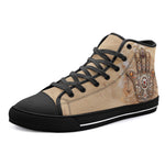 High-Top Canvas Shoes Hamsa Hand Gems Decorated